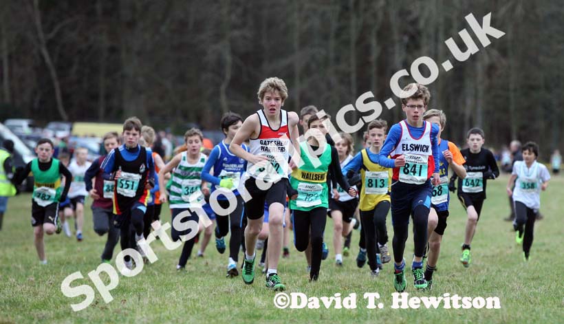 Start of the under-13 boys NEHL, Wallington Hall. Photo: David T. Hewitson/Sports for All Pics